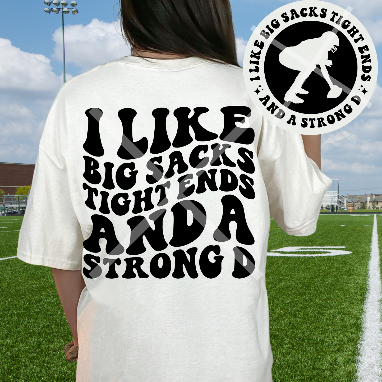 I Like Big Sacks Tight Ends and a Strong D Comfort Colors T-Shirt