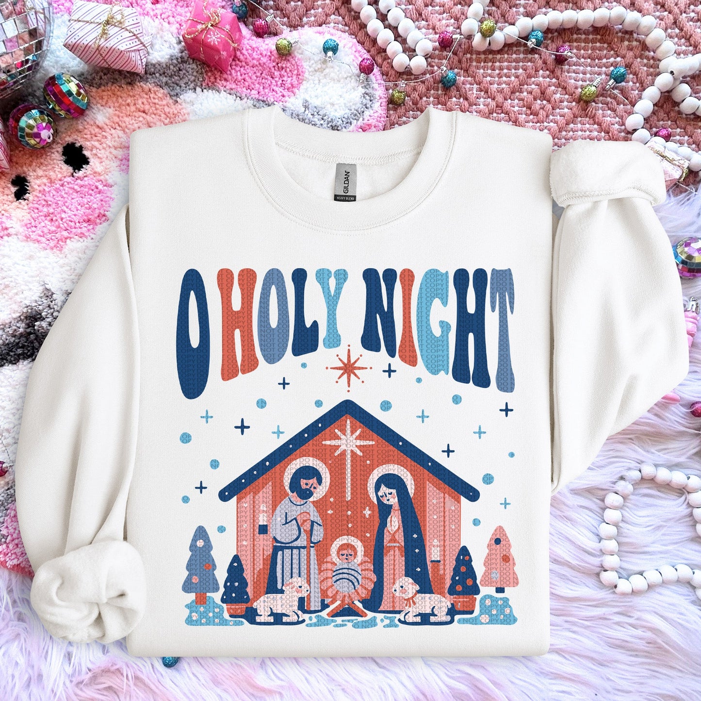 Oh Holy Night | Comfort Colors Tee or Gildan Crewneck Sweatshirt