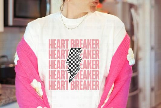 Retro Valentine Day Heartbreaker Lightning  | Comfort Colors Tee or Gildan Crewneck Sweatshirt