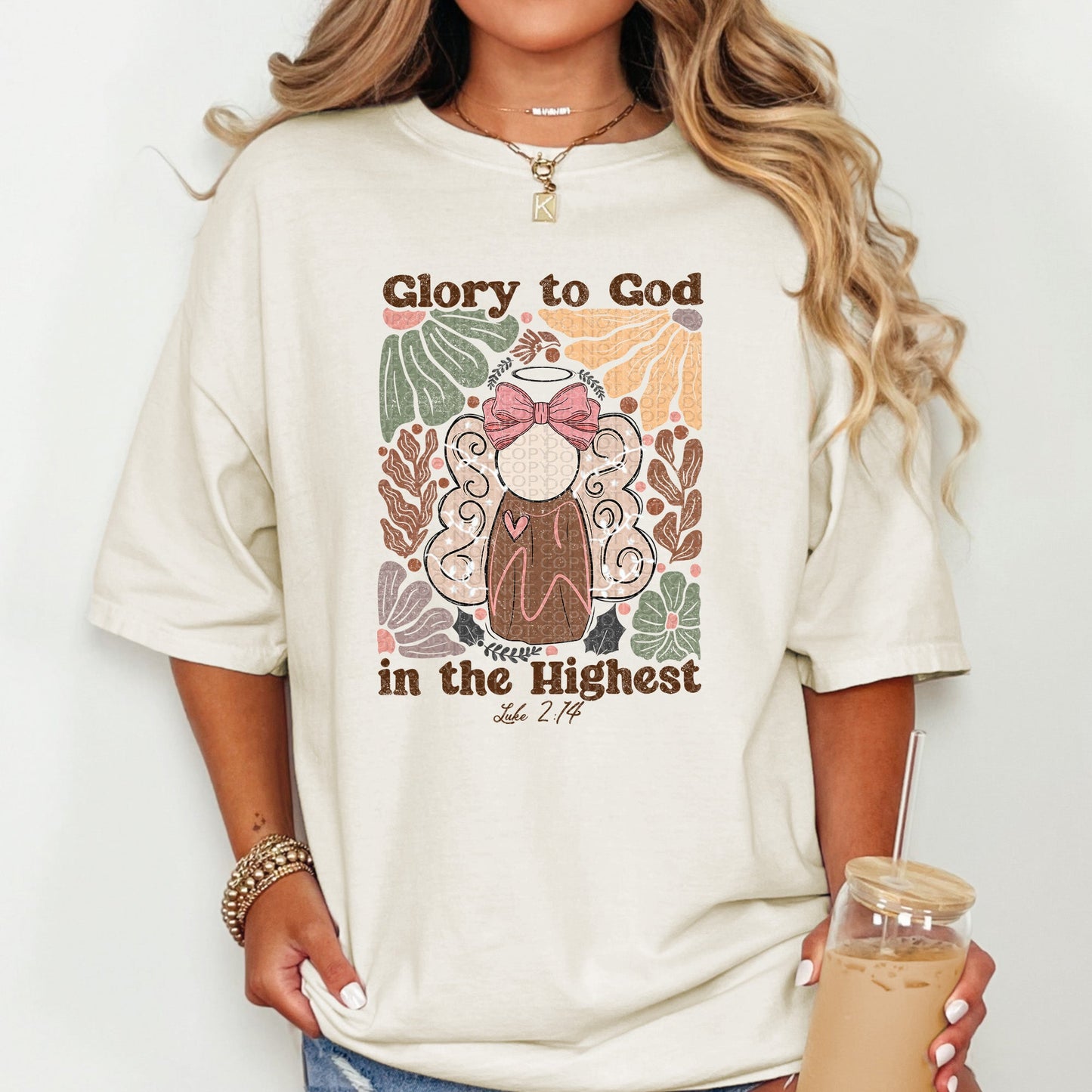 Boho Glory to God Angel | Comfort Colors Tee or Gildan Crewneck Sweatshirt