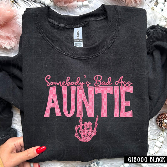 Somebody's Bad Ass Auntie | Comfort Colors Tee or Gildan Crewneck Sweatshirt